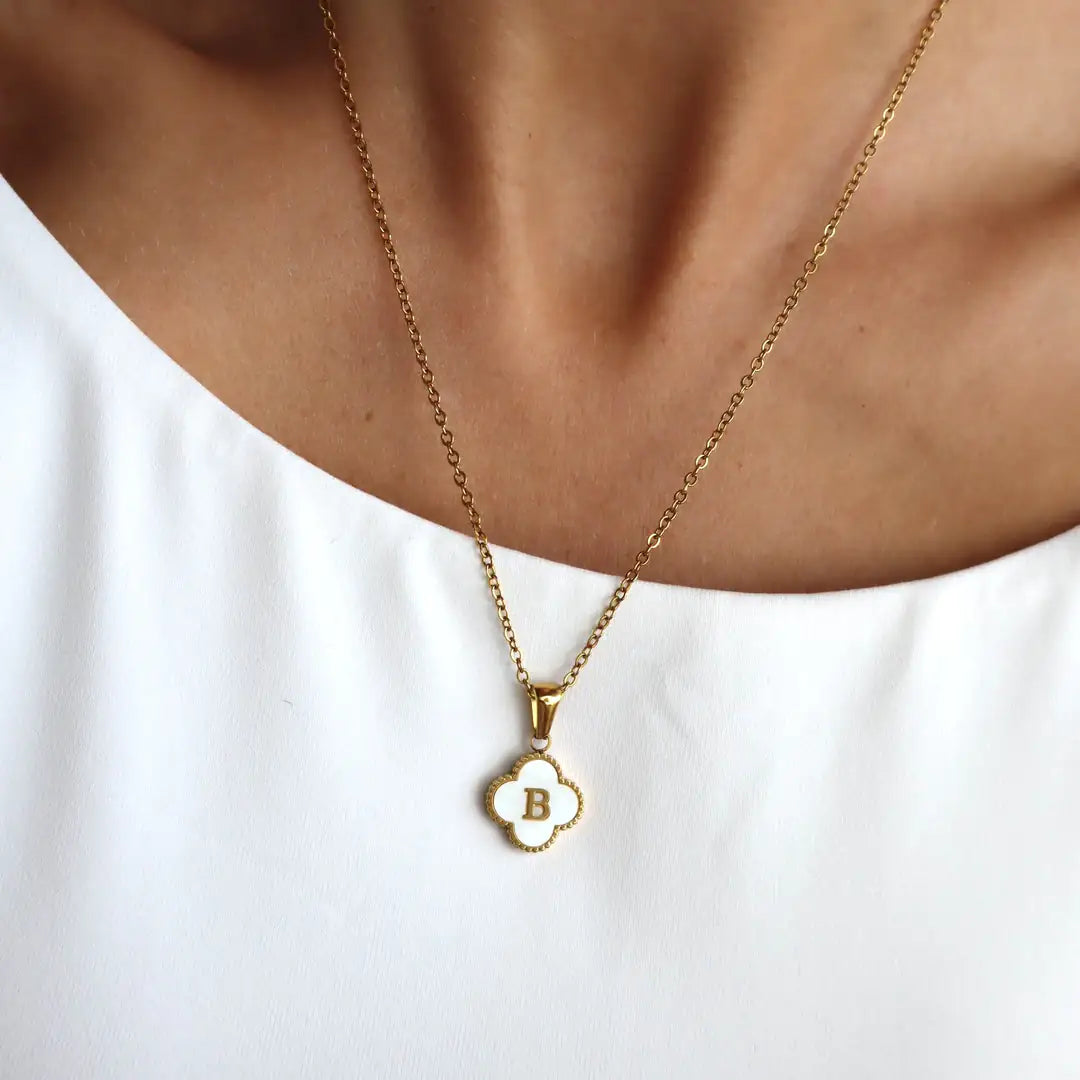 Personalised Clover Initial Necklace